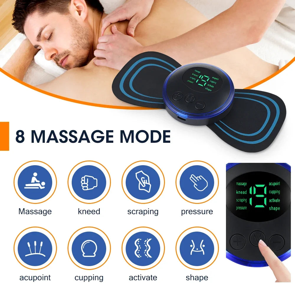 Smart Electric Neck Massager Patch – 8 Modes, 19 Levels