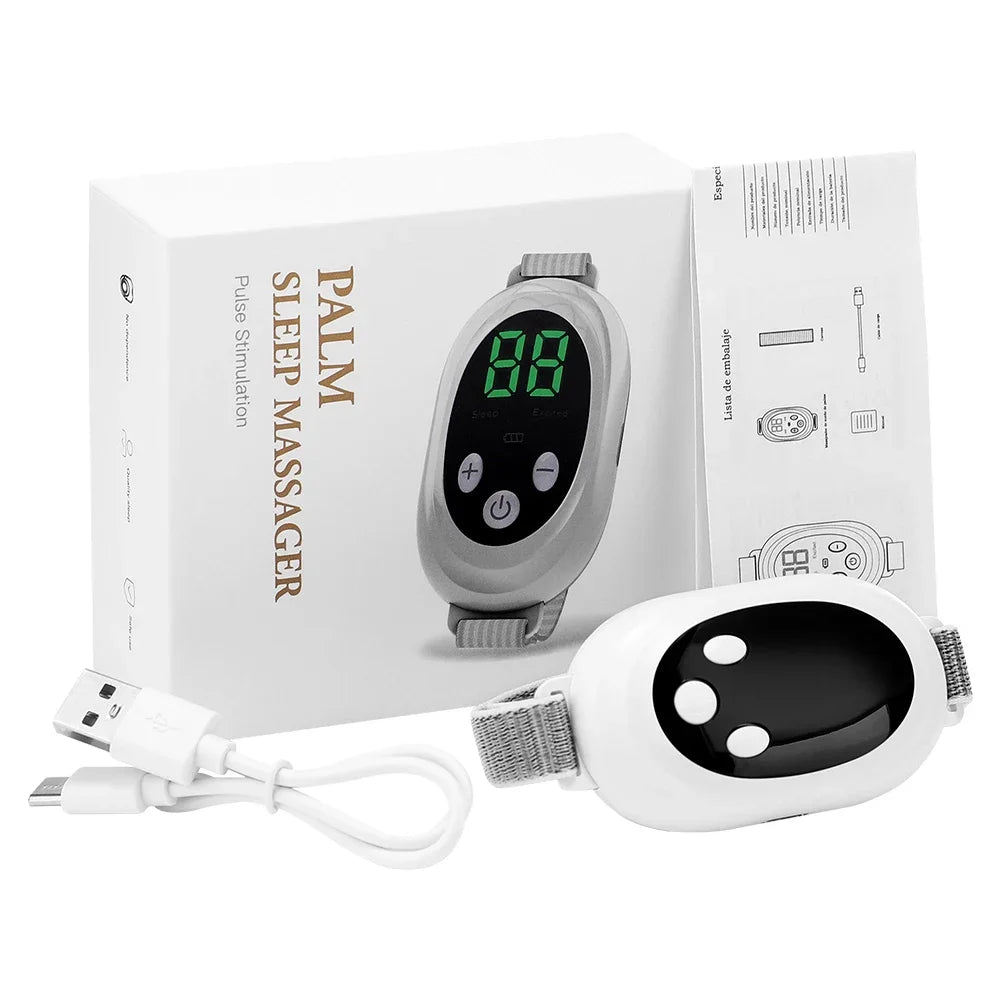 WHITE Color Intelligent Sleep Soothing Wrist Device – Dual EMS Modes
