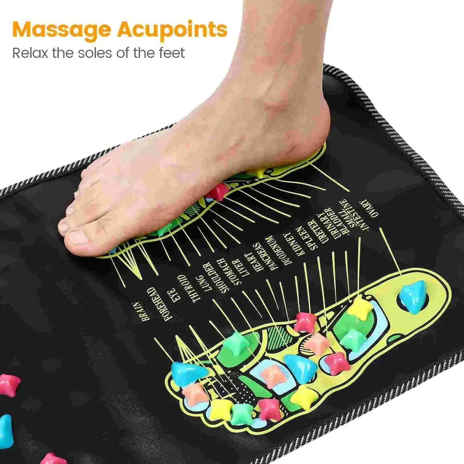 Acupressure Foot Massage Mat with Removable Stone Nodes