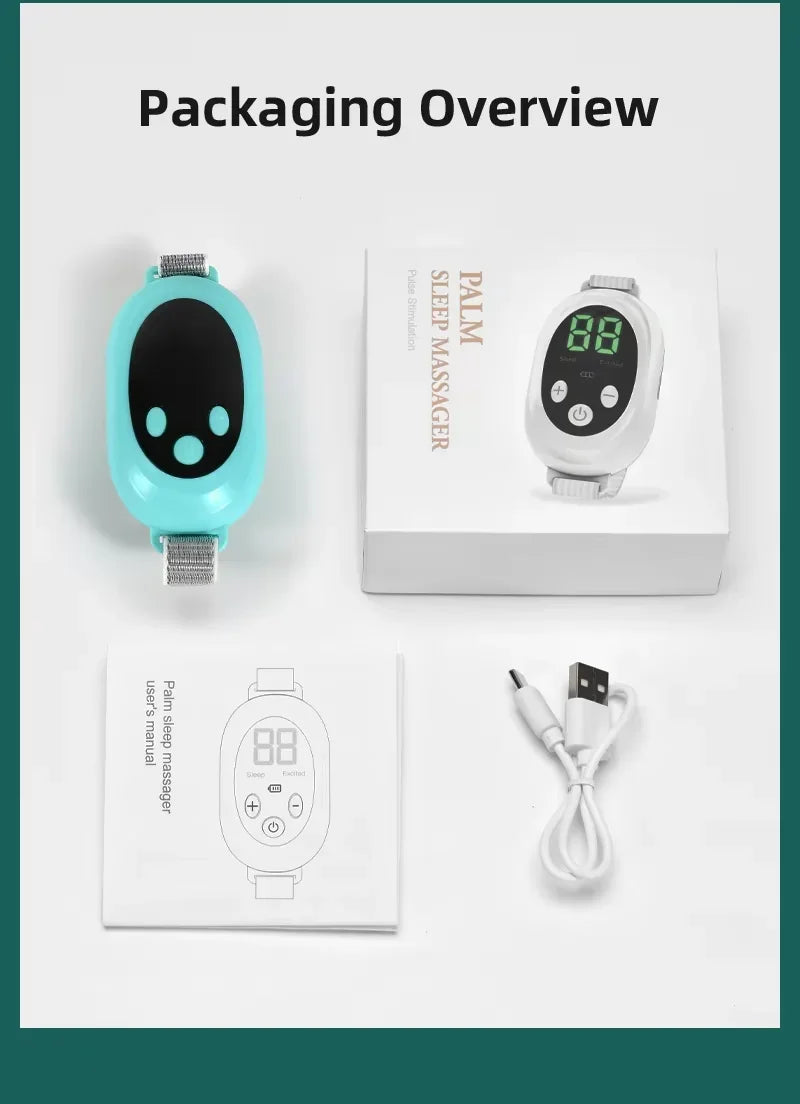 green Color Intelligent Sleep Soothing Wrist Device – Dual EMS Modes