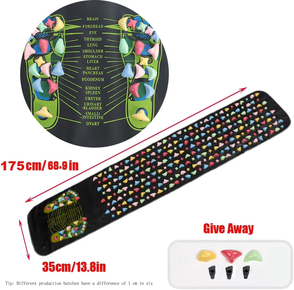 Acupressure Foot Massage Mat with Removable Stone Nodes