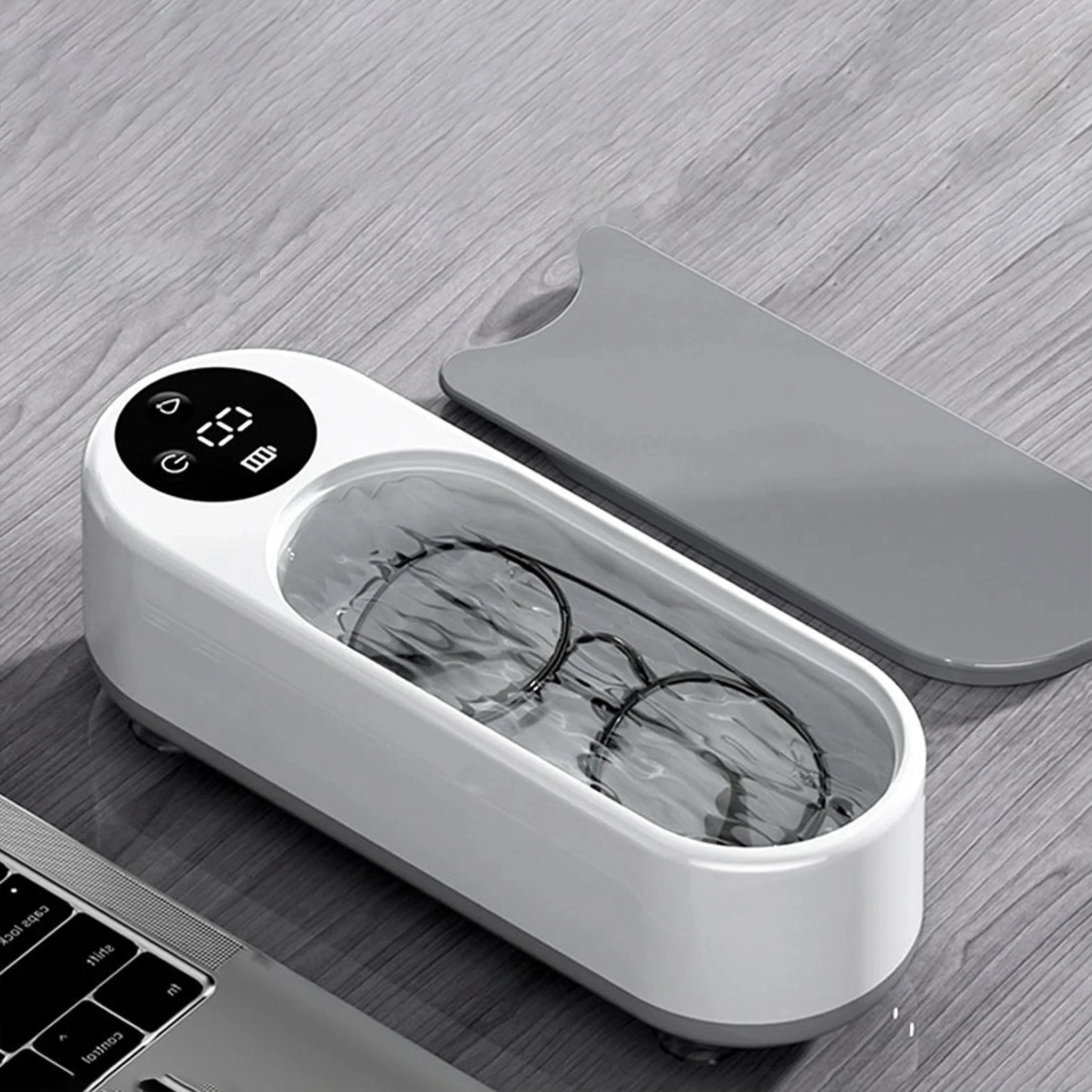 Grey Color Wireless High-Frequency Glasses Cleaner Machine