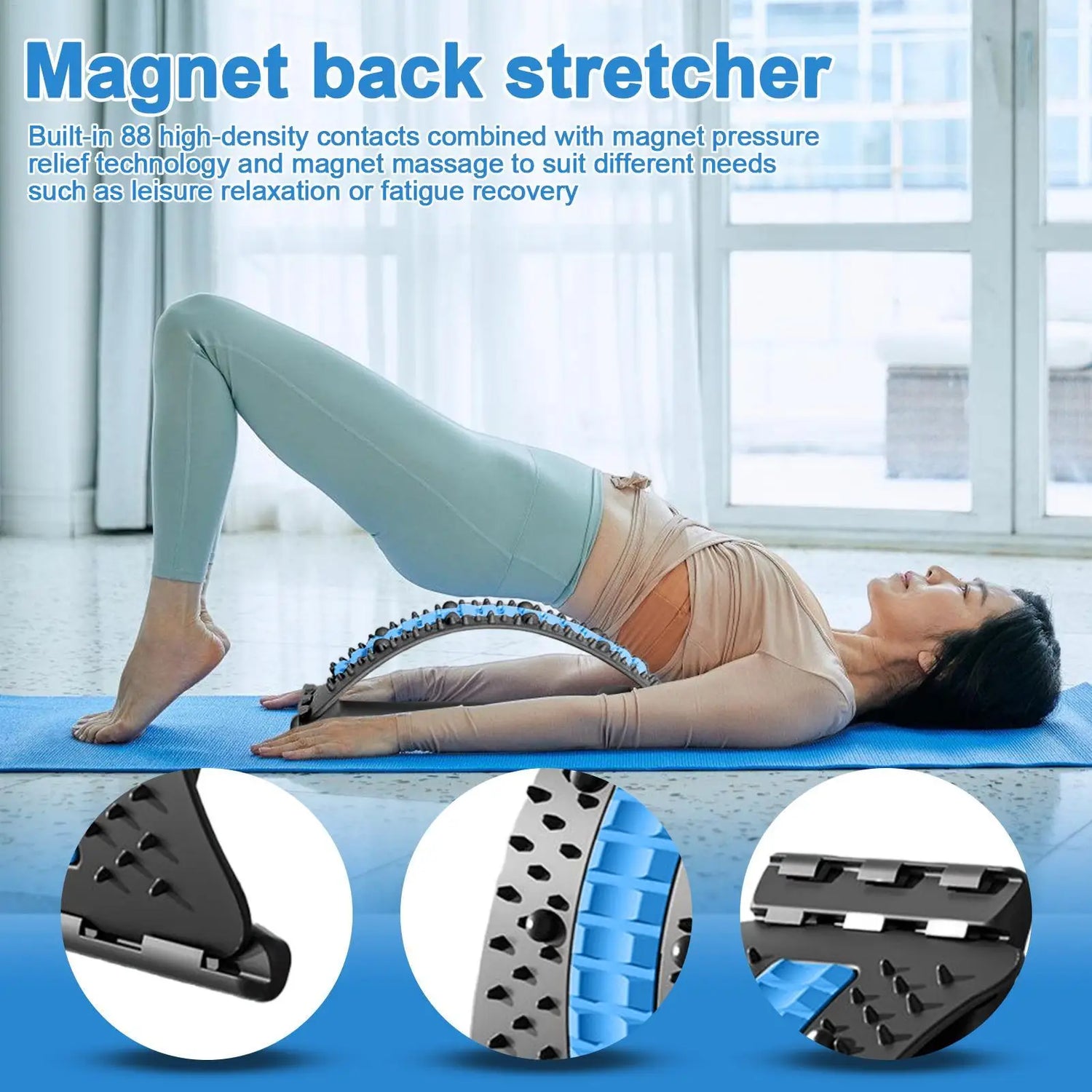 Adjustable Lumbar Back Stretcher – Magnetic Massage Support