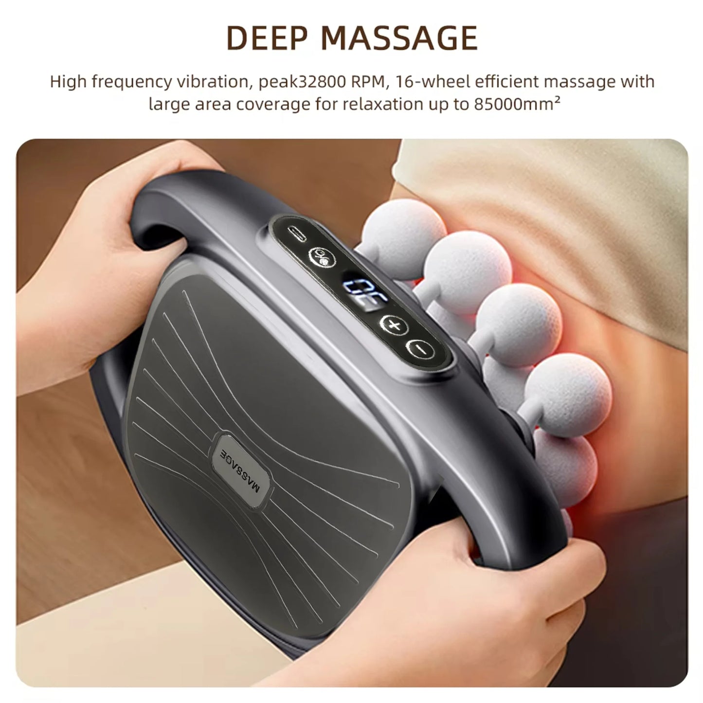 Deep Tissue Massage Gun Set With 16 Interchangeable Heads