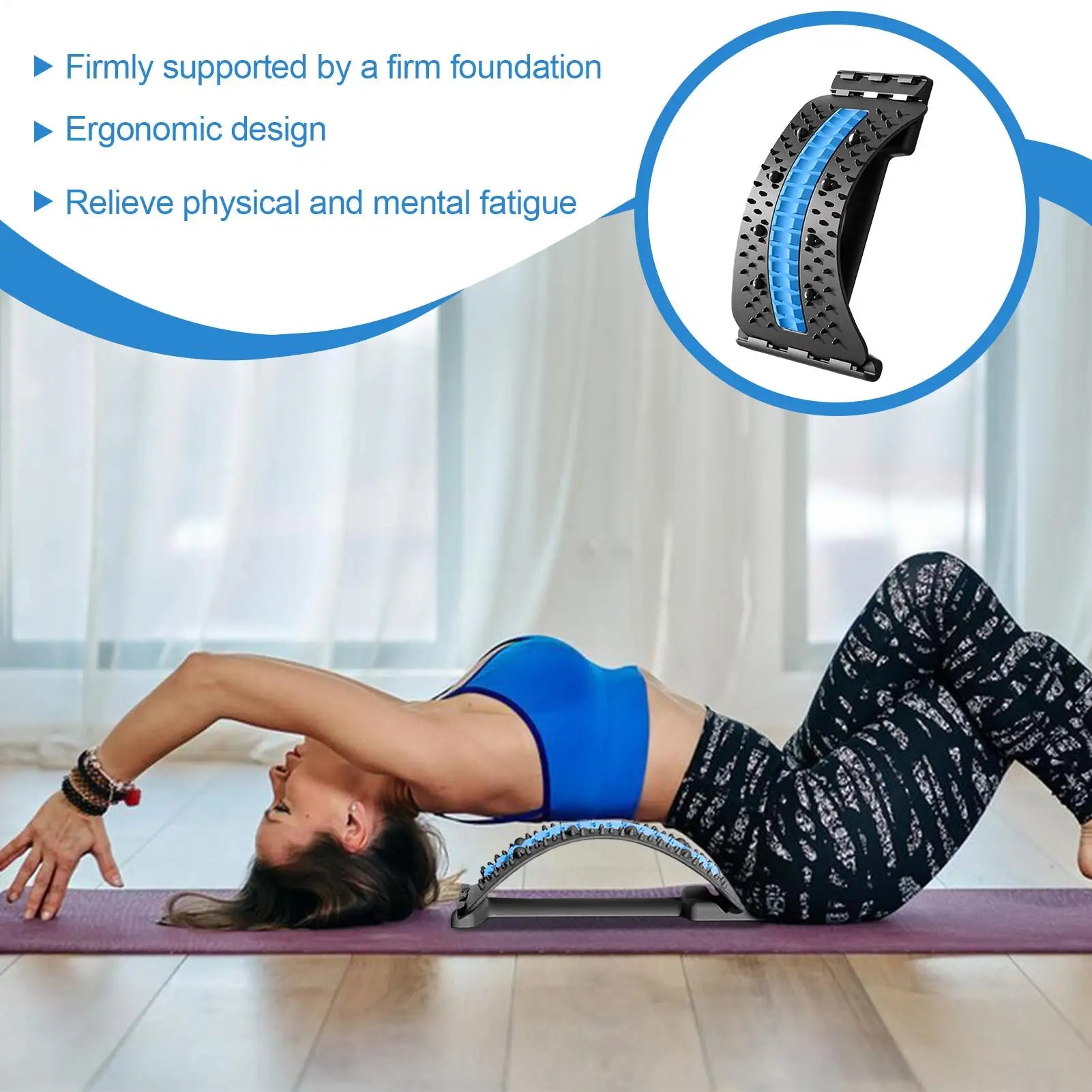 Adjustable Lumbar Back Stretcher – Magnetic Massage Support