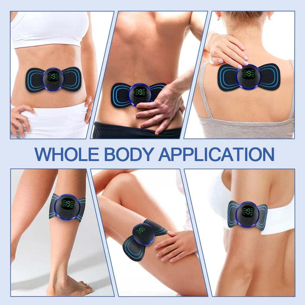 Smart Electric Neck Massager Patch – 8 Modes, 19 Levels