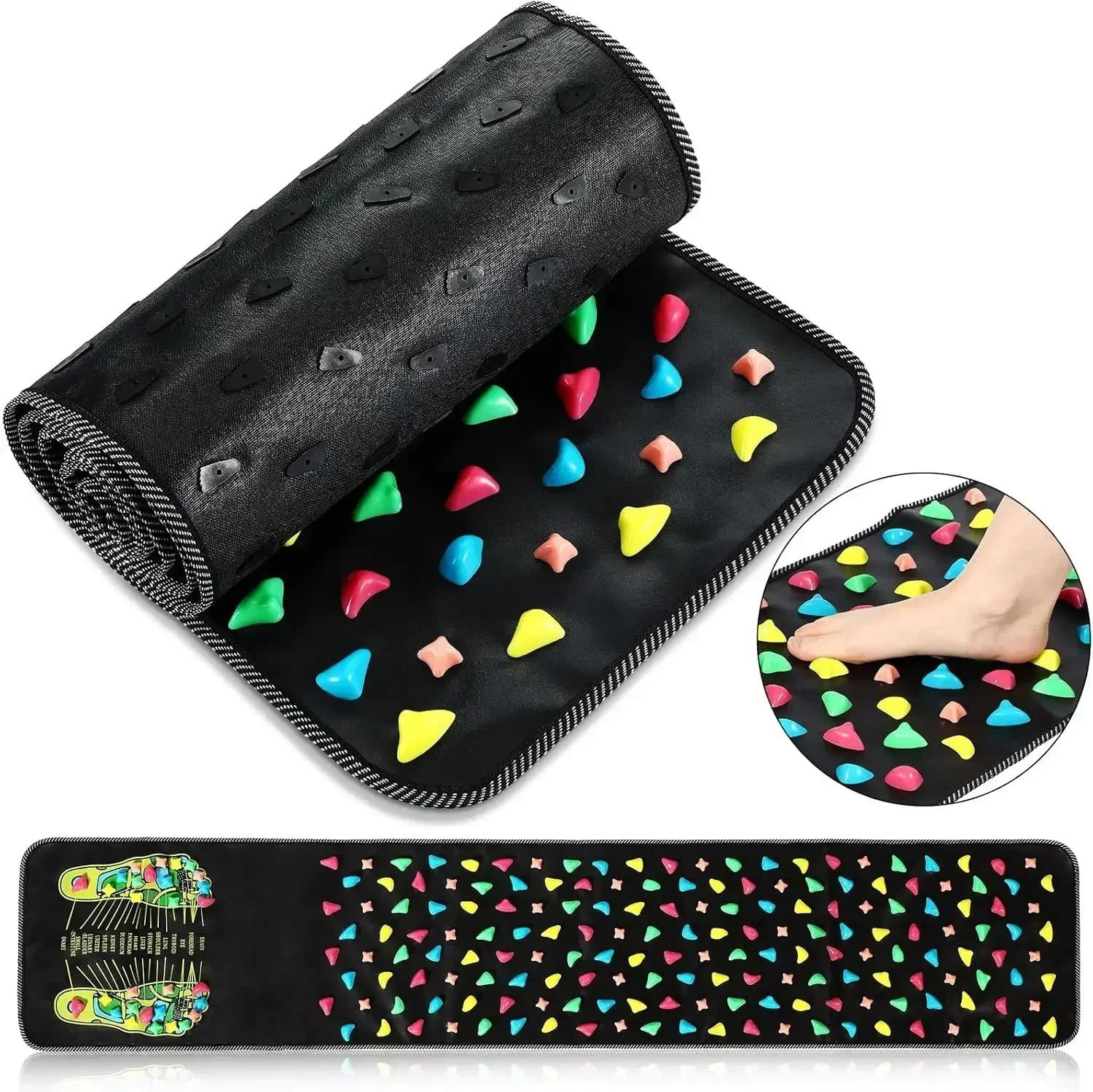 Acupressure Foot Massage Mat with Removable Stone Nodes