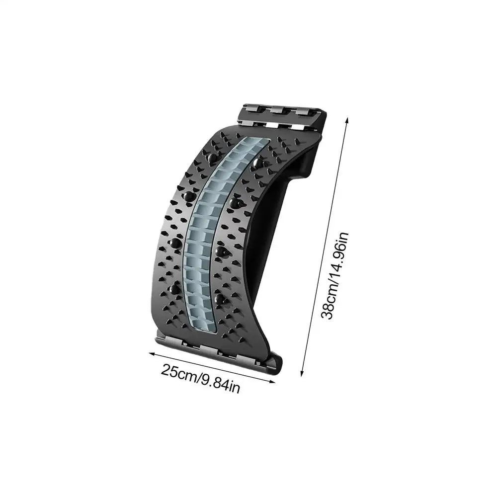 Gray Color Adjustable Lumbar Back Stretcher – Magnetic Massage Support