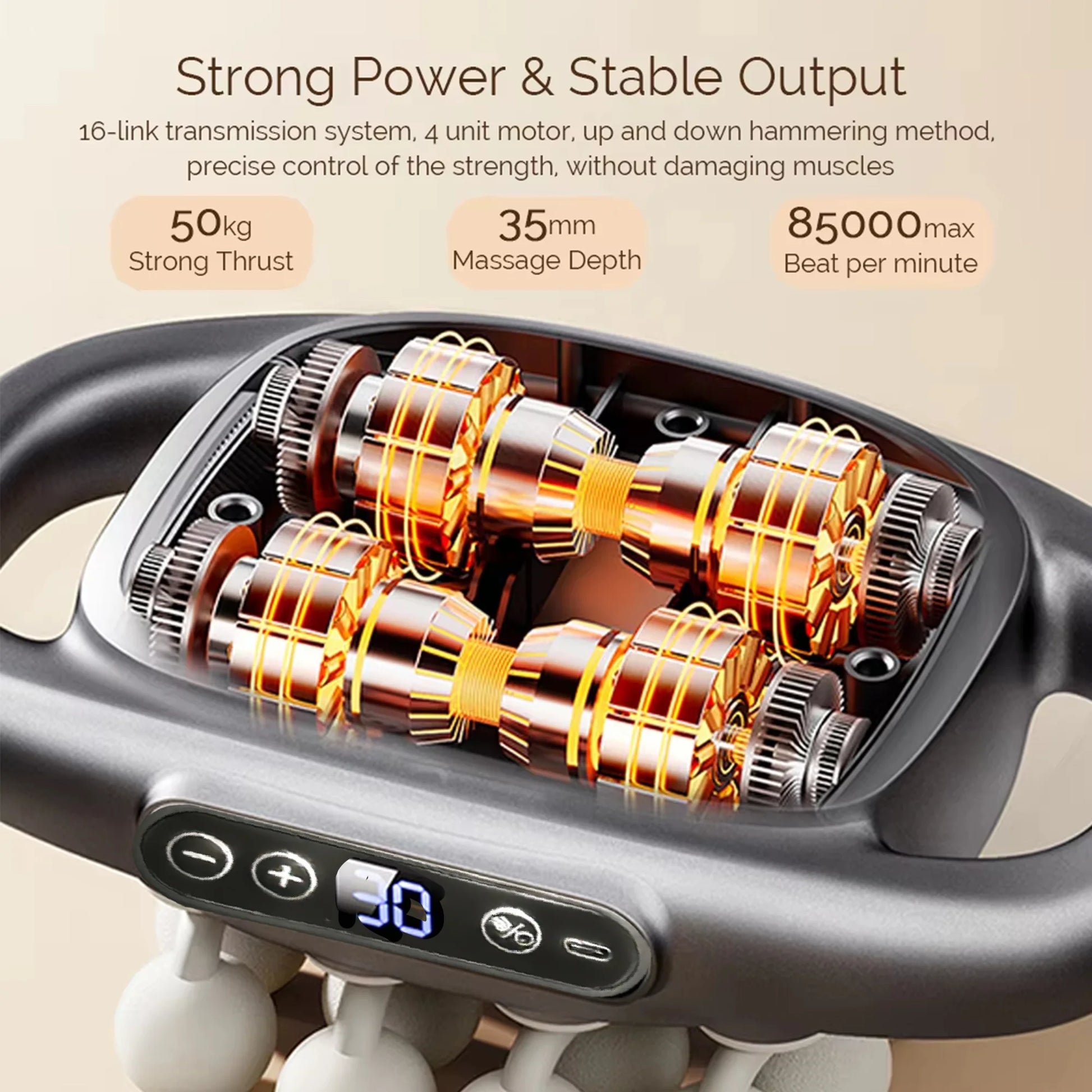 Deep Tissue Massage Gun Set With 16 Interchangeable Heads