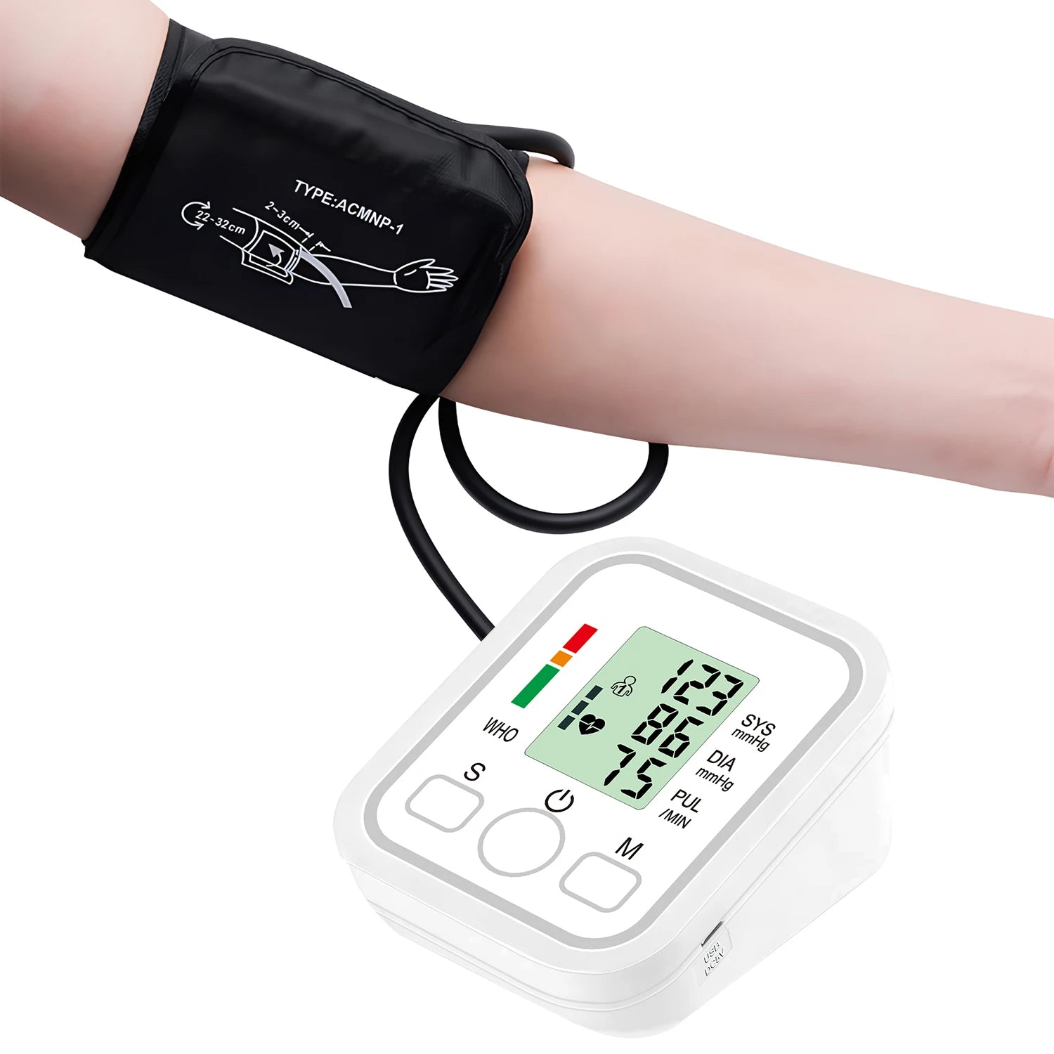 Digital Upper Arm Blood Pressure Monitor With Cuff