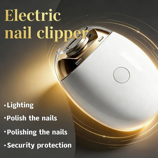 Electric Nail Trimmer with LED Light – 3-Speed Quiet File